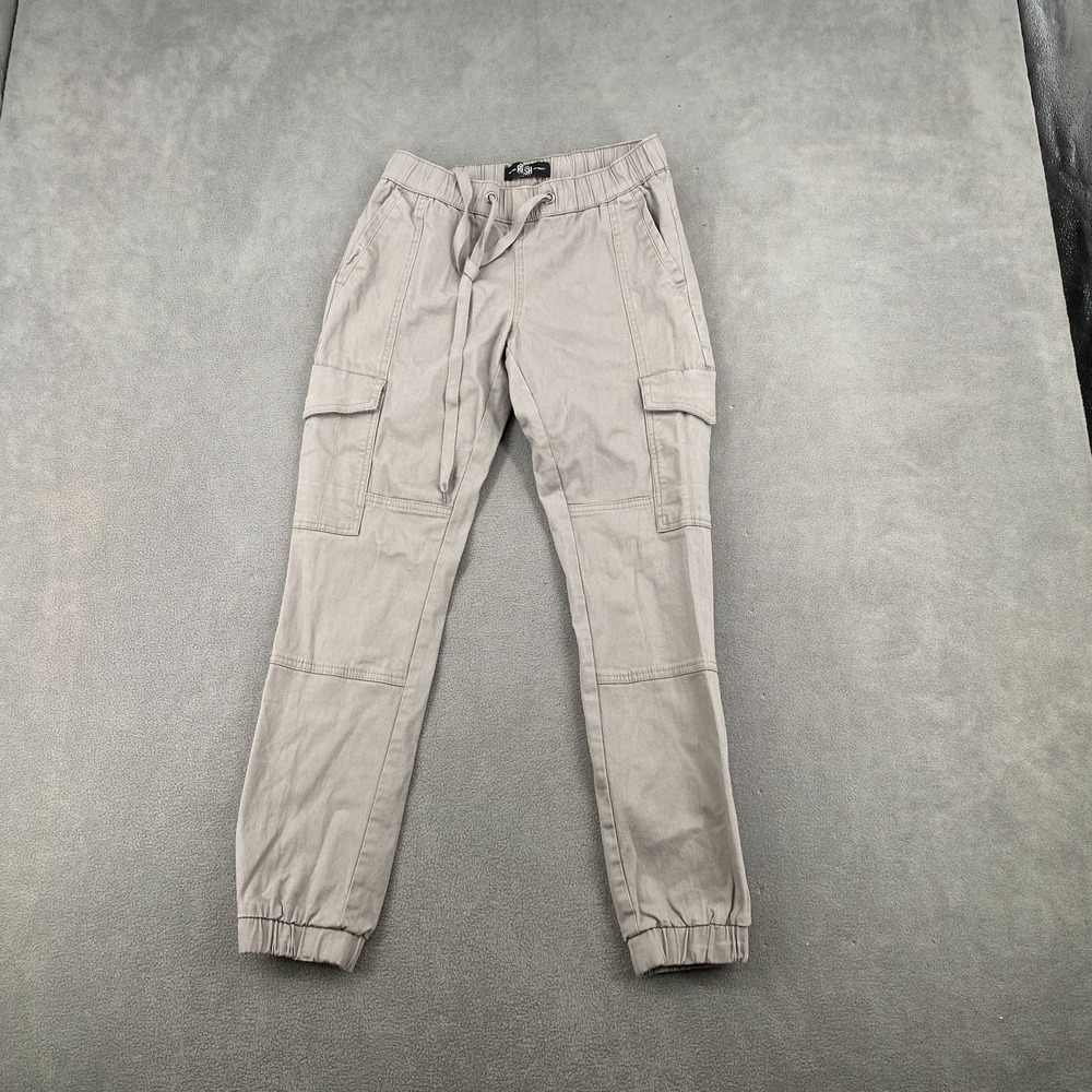 Rewash Brand Cargo Jogger Pants Womens XS Gray Pockets Drawstring Waist Stretch